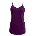 thumbnail image 4 of Bmisegm Tank Tops For Women Stylish Pocket Design Spaghetti Strap Draped Loose Sleeveless Camisole For Casual Everyday Wear Summer Tops For Women Purple_001 S, 4 of 5