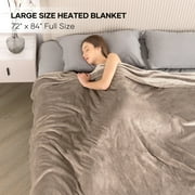 MARNUR Electric Blanket 72 x 84 Full Size Heated Blanket, 6 Heating Levels, 10H Auto-off - Linen