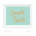 thumbnail image 1 of Signature Light Aqua, White, Gold Glittering Party, 8.5x11-inch Party Sign, Sweets & Treats, 1 of 1