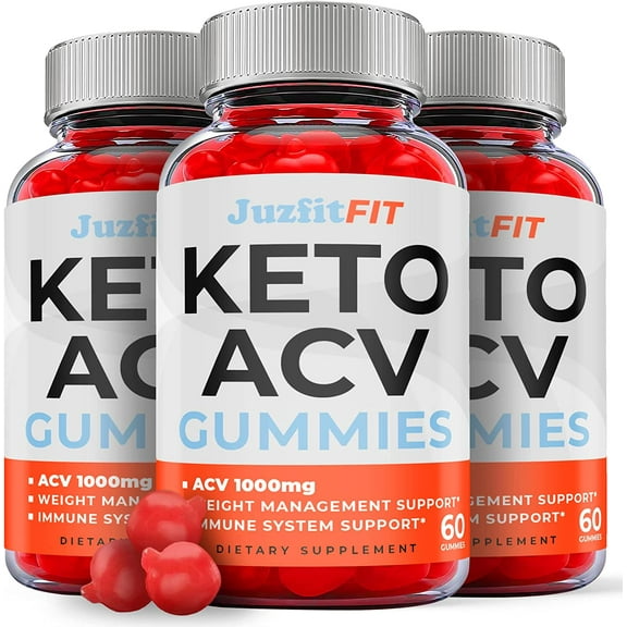 (3 Pack) Juzfit Keto ACV Gummies - Supplement for Weight Loss - Energy & Focus Boosting Dietary Supplements for Weight Management & Metabolism - Fat Burn - 180 Gummies