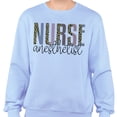 thumbnail image 2 of Anesthetist Nurse Leopard Print Sweatshirt Unisex Large Light Blue, 2 of 5