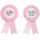 thumbnail image 1 of Pin de insignia de hojalata para papá y mamá, botón para baby shower, regalo para papá nuevo, revelación de género, fiesta, niña, rosa, botón de roseta, celebración de bebé (rosa claro) MFZFUKR WRLF-672, 1 of 4