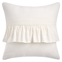 Unique Bargains Solid Boho Throw Pillow Covers with Ruffles Set of 1 Milky White 18" x 18"