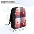 thumbnail image 4 of Cauagu Heart Plaid Print Backpacks,Travel Daypack Casual Laptop Backpack Bookbag Fits 15 Inch Computer for Men Women, 4 of 8