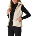 thumbnail image 4 of INSPIRE CHIC Women's Quilted Jacket Sleeveless Fall Winter Hoody Vest, 4 of 6