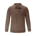 thumbnail image 5 of Txeol Men's Casual Shirts Big & Tall Button Basic Long Sleeve Collared Shirt Plain Comfy Cotton Tees,Brown,L, 5 of 7