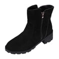 thumbnail image 2 of POROPL Womens Ankle Boots Fashion Chunky Suede Retro Shoes,Womens Boots Size 5.5, 2 of 7
