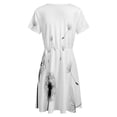 thumbnail image 5 of Dandelion Silhouette Short Sleeve Dress Women Summer Evening Dresses Ladies Sundress, 5 of 7