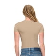 thumbnail image 6 of Natural Uniforms Womens Buttery Soft, Super Stretch Y2K Long Sleeve Baby Tee Crop Top (Sand, XX-Large), 6 of 6