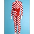 thumbnail image 5 of HULIJA Girls Christmas Jumpsuit Candy Cane Clothes Long Sleeve Striped Ballet Dance Unitards Red 8, 5 of 7