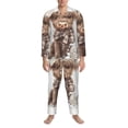 thumbnail image 3 of Naloa C Men’s Pajamas Set - Long Sleeve Button Down Sleep Shirt and Pajama Bottoms Sleepwear Set-X-Large, 3 of 7