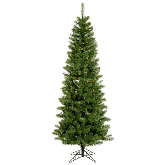Vickerman 18323 - 8.5' x 40" Salem Pencil Pine 450 Multi-Color Lights Christmas Tree (A103082)