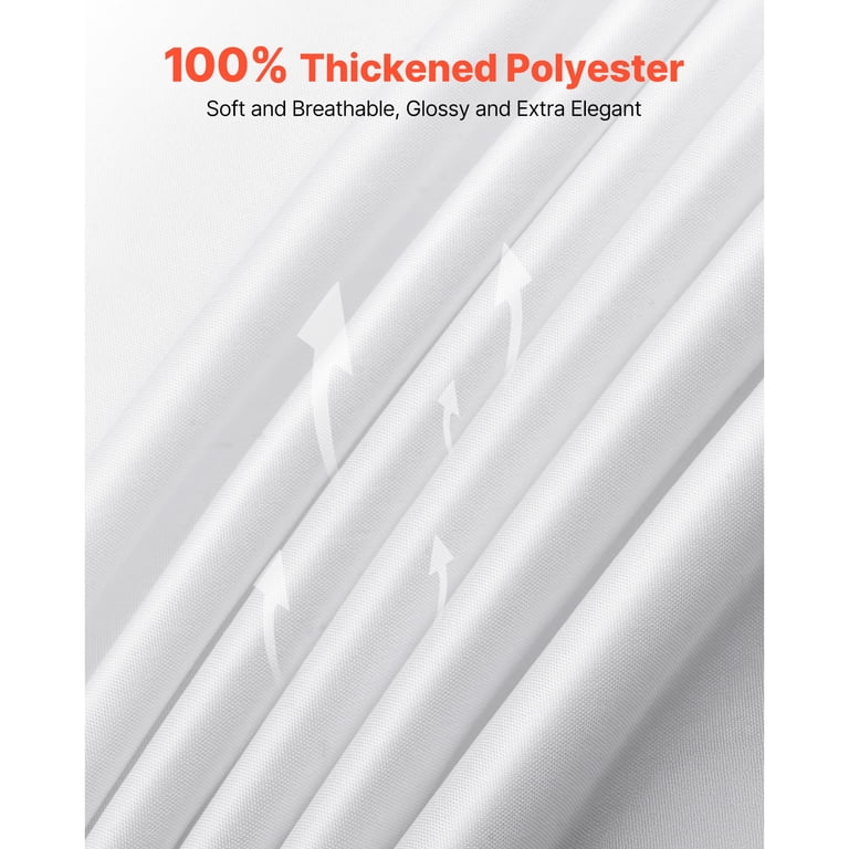 KFFKFF White Round Tablecloths, 120 In Diameter, 6 Pack photo 4