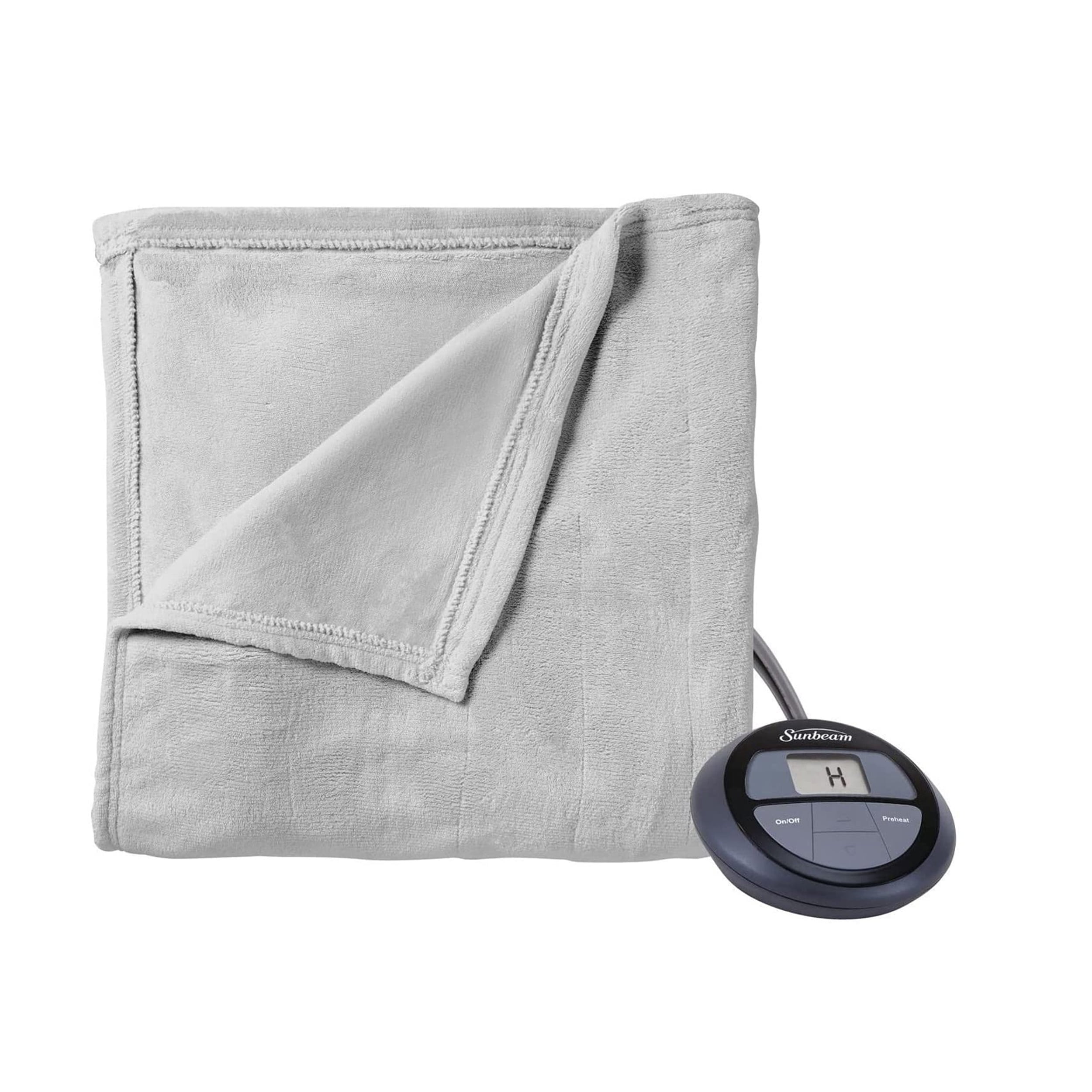 Sunbeam Microplush Heated Blanket with ComfortTech Controller Full Slate