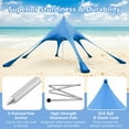 thumbnail image 5 of Costway 20 x 20 FT Beach Sunshade Canopy UPF50+ with Carry Bag & 8 Sandbags &  Shovel Blue, 5 of 10