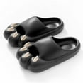 thumbnail image 4 of JeashCHAT Slip On Slide Sandals for Women and Men Shower Slides Slippers Super Soft Breathable Non Slip Bathroom Home Slippers (Black), 4 of 6