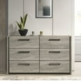 thumbnail image 5 of Roundhill Furniture Lenca 6-Drawer Dresser with Mirror - Weathered Gray, 5 of 7