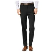 Kenneth Cole Mens Modern fit Dress Pants 36 / 34 Black Check Stretch