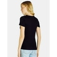 thumbnail image 3 of Time and Tru Women’s Rib Crewneck Tee with Short Sleeves, Sizes XS-XXXL, 3 of 5