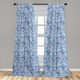 thumbnail image 5 of Ambesonne Blue Curtains, Native Natural, Pair of 28"x95", Pale Blue White and Blue, 5 of 5