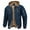 #493-Navy, variant on Men's Winter Bomber Jacket, with Attached Hood and Front Zipper, Casual Fashion Coat with Pockets for Daily Wear and Outdoor Activities