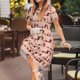 thumbnail image 3 of Balery Dachshund Couple Vestidos sueltos de manga corta para mujer, vestidos de verano 2025, vestidos casuales de corte A con vuelo., 3 of 6