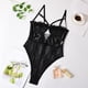 thumbnail image 5 of Lencería delgada para mujer Ropa de dormir encantadora Body de encaje con tiras, S, Negro Inevent XX000067-03, 5 of 7