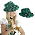 thumbnail image 2 of KQJQS Irish Plaid Green Fedora - St. Patrick's Day Costume Accessories Leprechaun Hat For Men Women And Kids, 2 of 7
