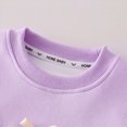 thumbnail image 5 of TOWED22 Toddler Girls 2 Piece Outfits Fall Clothes Knit Tulle Puff Sleeves Top and Flare Pants Set for Girl,Purple,2-3 Y, 5 of 6