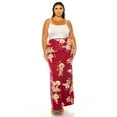 thumbnail image 5 of Women's Plus Size Printed High Waisted A-Line Maxi Skirt with Foldable Waistband - Relax, 5 of 7