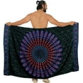 thumbnail image 5 of HAPPY BAY Men's Standard Casual Sarong Long Pareo Beach Wrap One Size Black, Mandala Summer Vacation Party, 5 of 5