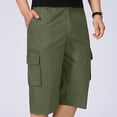 thumbnail image 5 of OGLCCG Men's 3/4 Long Cargo Shorts Cotton Casual Twill Elastic Below Knee Loose Capri Pants Multi-Pocket Athletic Workout Capris for Big and Tall Men, 5 of 5