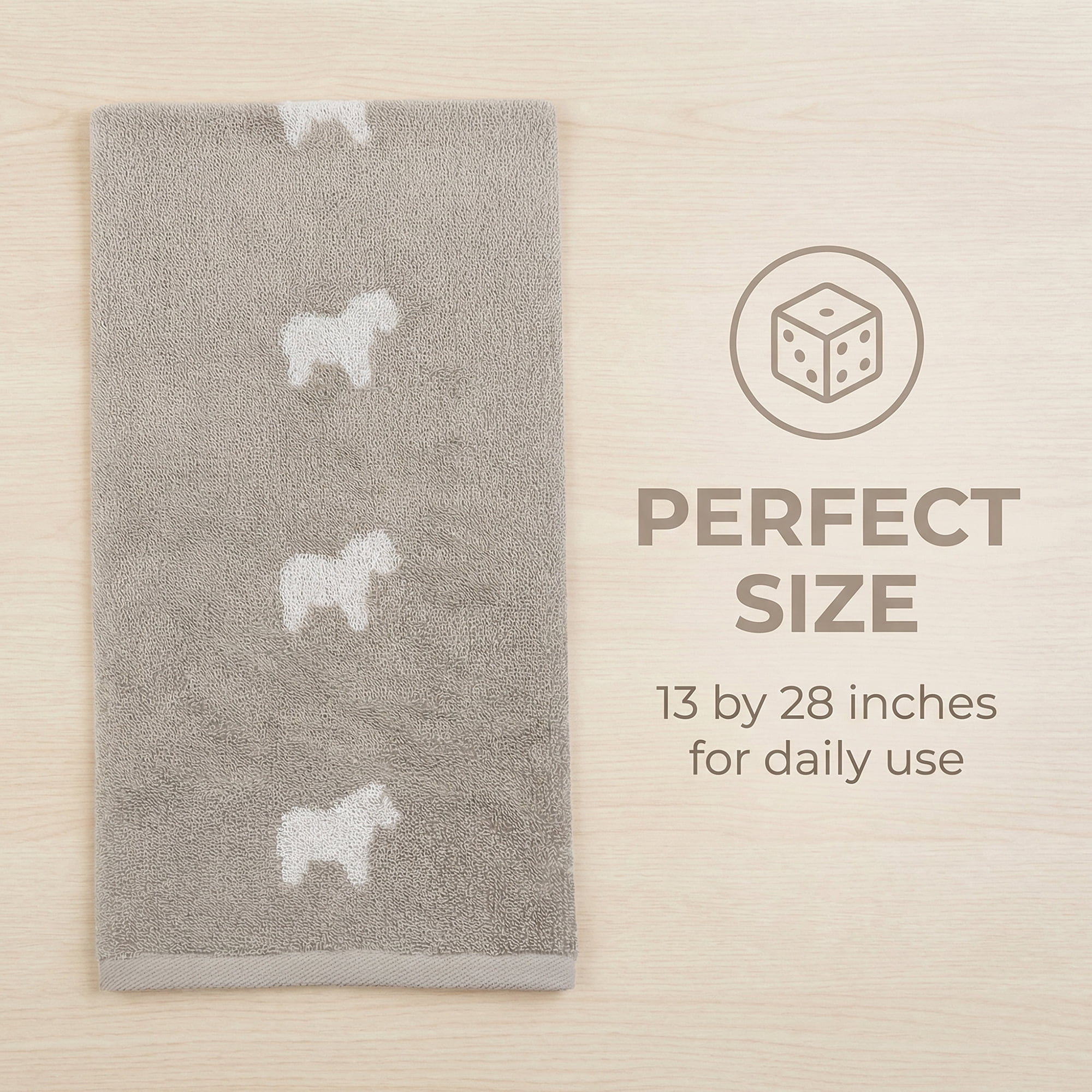Unique Bargains 2Pcs Pure Cotton Cute Animal Soft Quick Dry Towels Camel 28" x 13"