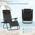 thumbnail image 5 of PXZEE Foldable Zero Gravity Chairs 2 Pack with Adjustable Pillow and Cup Holder Trays, Folding Lounge Chairs for Backyard or Beach, Black, 5 of 8
