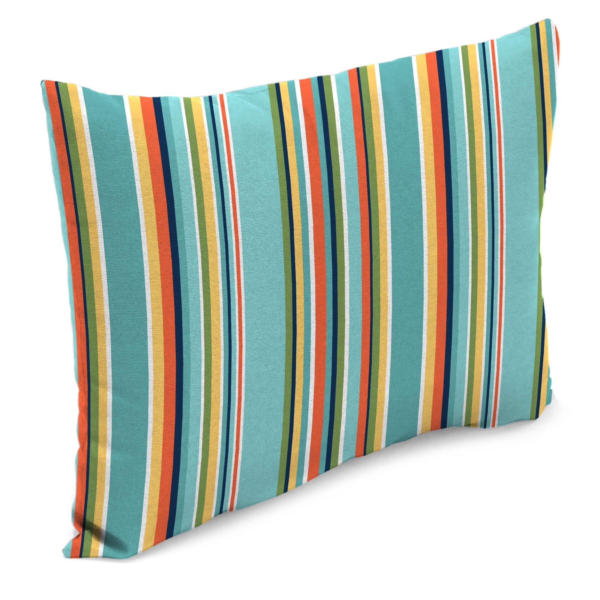 Jordan Manufacturing 12" x 18" Mamba Pelican Turquoise Stripe Rectangular Outdoor Lumbar Throw Pillow (2 Pack)