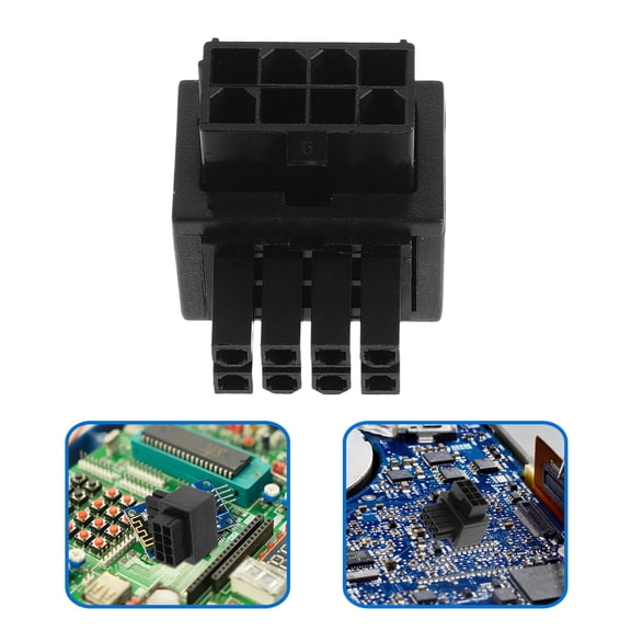 Hytrove 8 Right Angle CPU Power Adapter Cable for Motherboard Power Supply, Compatible with Most Mainboards, Black