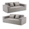 thumbnail image 5 of ATOMSPACE 76'' Large Corduroy Loveseats Set of 2, 3-Seater Boneless Cloud Sofas with Integrated Cup Holders, No Assembly Compression Couch, Ideal for Small Spaces, Gray, 5 of 5