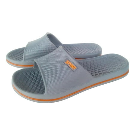 

MRULIC slippers for women Unisex Fashion Casual Couples Home Bathroom Shower Non-Slip Slippers Pool Shoes house slippers for women Grey + 44