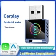 thumbnail image 2 of Adaptador Inalámbrico CarPlay para Android Auto 2 en 1 RGB Smart AI Box BT + WIFI USB Dongle Conectar y Usar Convierte Conexión Cableada A Inalámbrica B, 2 of 8