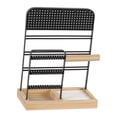 thumbnail image 3 of Organizador de joyas, soporte duradero, portátil, moderno, decoración, estante de exhibición elevador Negro, 3 of 9