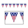 Beistle Patriotic Pennant Multi-color Fourth of July Party Banner, 13" x 3"