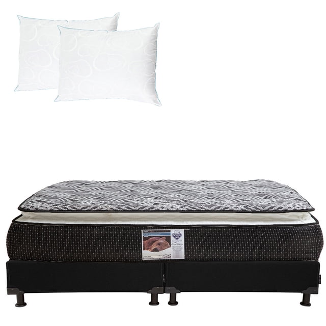 Colchón King Size + Box Black + 2 Almohadas de Osos Spring Air Dicasa Omega
