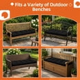 thumbnail image 3 of ROFIEJOX 4-Inch Tufted Patio Bench Cushion, 36" x 14", Non-Slip Outdoor Seat Pad for Porch Swing and Garden Furniture, Black, 3 of 7