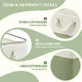 thumbnail image 3 of 11x11 Cube Storage Bins,6 Pack Foldable Fabric Cube Organizer Bins with Rope Handles ,Storage Cubes for Organizing Bedroom, Living Room, Clothes and Toys, Shelves and Closet (White&Green), 3 of 7