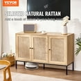 thumbnail image 2 of VEVOR Rattan Cabinet Storage with 3 Magnetic Doors & Adjustable Shelves Natural, 2 of 9