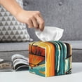 thumbnail image 4 of Kdxio Beach Umbrella Sunset Print Tissue Box Cover,Square Decorative PU Leather Facial Paper Case Organizer Holder Dispenser for Bathroom,Night Stands,Desk,Car 5.2''X5.2''X5.2'', 4 of 6