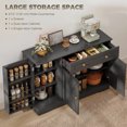 thumbnail image 4 of HOMCOM 47" Sideboard Buffet Cabinet, Farmhouse Kitchen Cabinet, Black, 4 of 10
