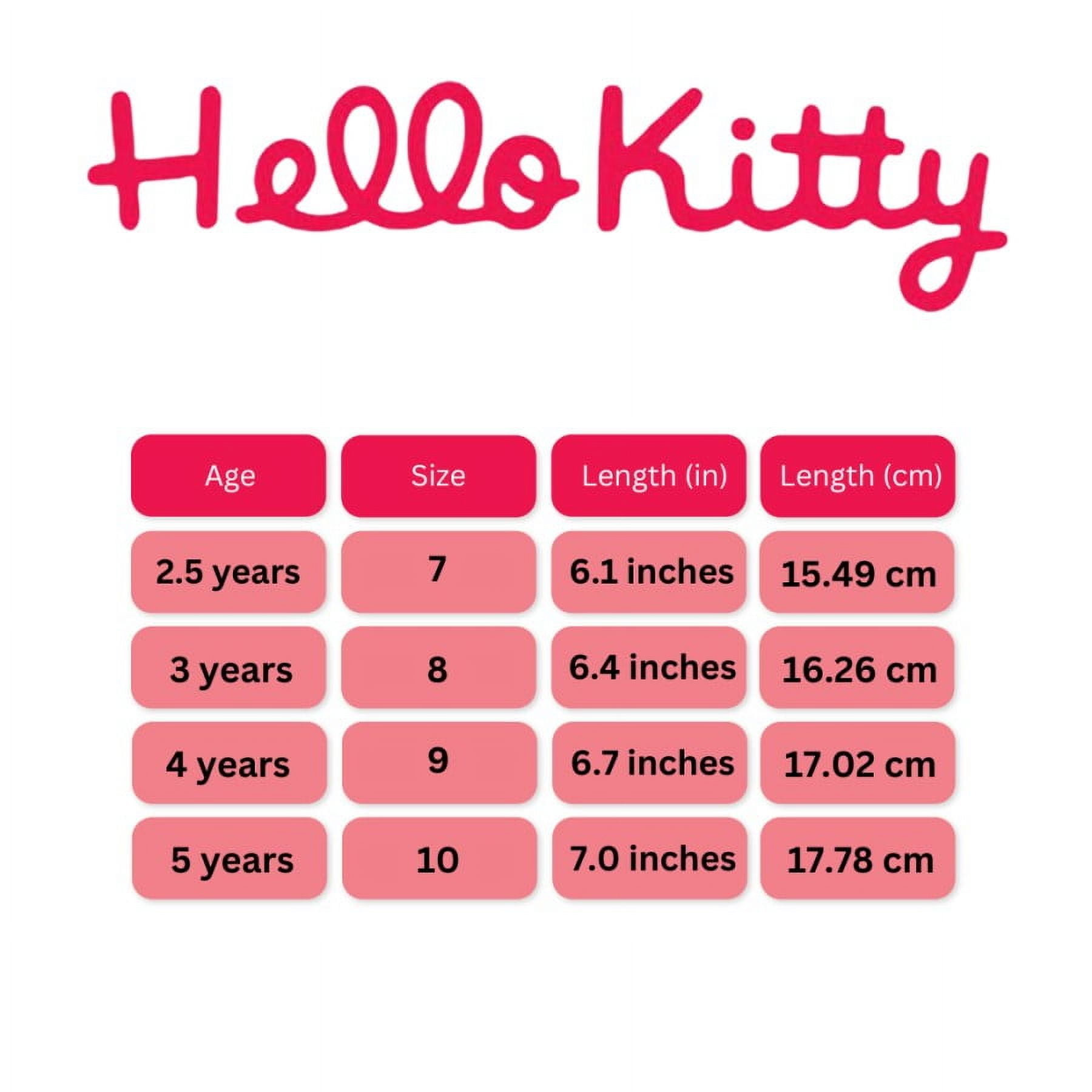 Hello Kitty Girls Hook And Loop Casual Sneakers. (Toddler Little Kids), Color: White Pink, Size: 7