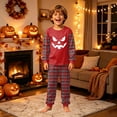thumbnail image 2 of OIOLOYJM Family Halloween Matching Pajamas | Spooky Pumpkin Print Holiday Party Classic Fit Lounge Sleepwear Cozy Casual Long Sleeve Costumes with Pockets for Indoor Outdoor Activities Kids 8 Years, 2 of 5