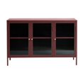thumbnail image 2 of 3-Door Contemporary Glass & Metal Sideboard in Red, 2 of 5